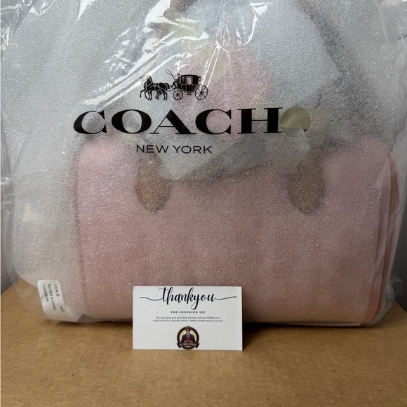 Coach Handbags - New 2026 Coach Powder Pink Medium/Regular Rowan Bag w/Charms CEA18